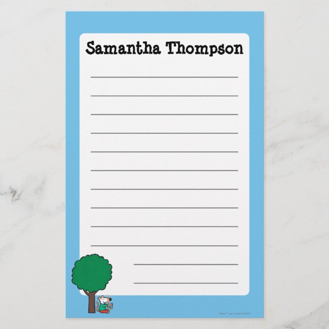 Maisy liest ihr Bibliotheks-Buch draußen Briefpapier (Vorderseite)