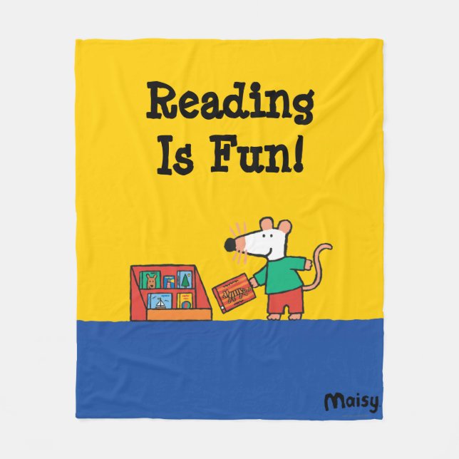 Maisy mit Bibliotheks-Büchern Fleecedecke (Vorderseite)