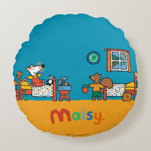 Maisy und Cyril gehen auf Ferien-Szene Rundes Kissen