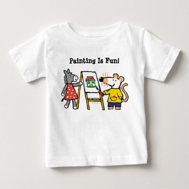 Maisy und Dotty Paint in der Vorschule Baby T-shirt (Vorderseite)