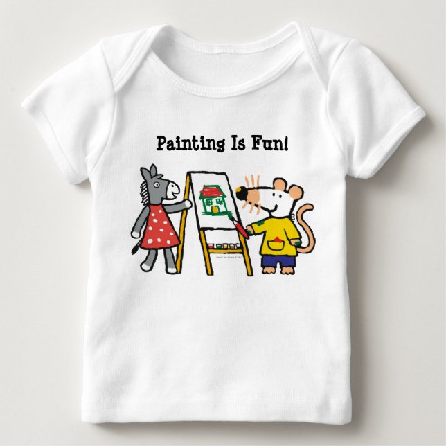 Maisy und Dotty Paint in der Vorschule Baby T-Shirt (Vorderseite)