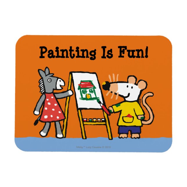 Maisy und Dotty Paint in der Vorschule Magnet (Horizontal)