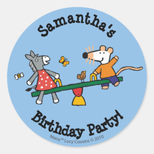 Maisy und Dotty Seesaw am Spielplatz Runder Aufkleber