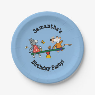 Maisy und Dotty ständiges Schwanken am Spielplatz Pappteller