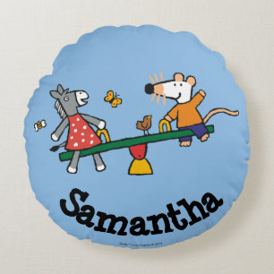 Maisy und Dotty ständiges Schwanken am Spielplatz Rundes Kissen