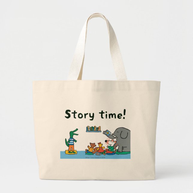 Maisy und Freund-Lachen zur Geschichten-Zeit Jumbo Stoffbeutel (Vorne)