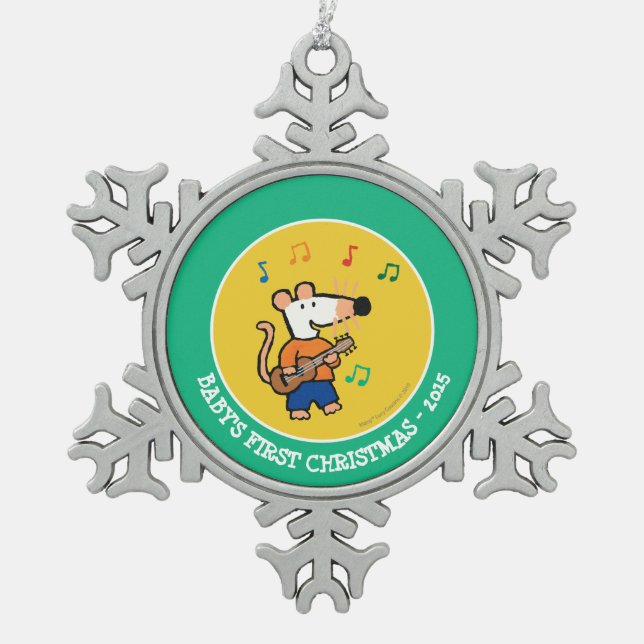 Maisy- und Freund-Spiel in der Band Schneeflocken Zinn-Ornament (Vorderseite)