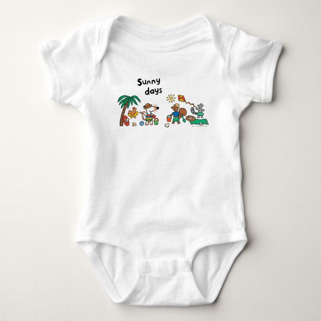 Maisy und Freunde am Strand Baby Strampler (Vorderseite)