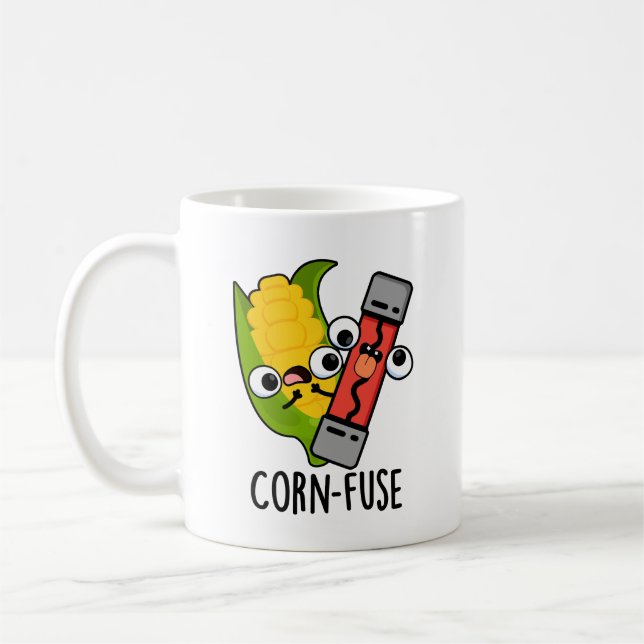 Maiszauber Funny Confused Pun Kaffeetasse (Links)
