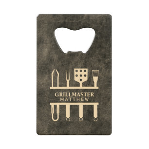 Maître du grill faux cuir classique nom personnali