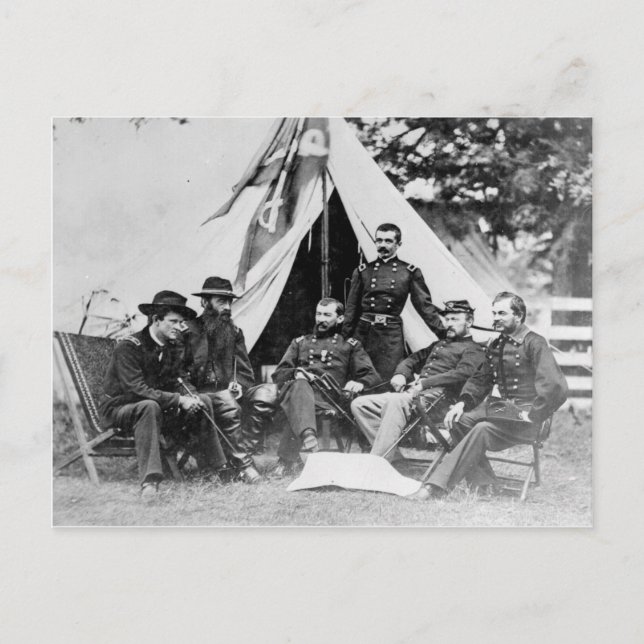 Maj. Generalleutnant Philip Sheridan und seine Gen Postkarte (Vorderseite)