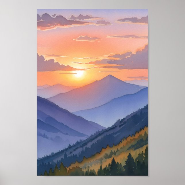 Majestät | Abstrakte Sonnenuntergang Poster (Vorne)