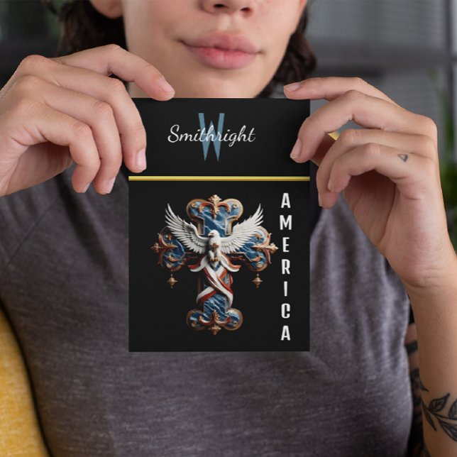 Majestät des Glaubens: Adler steigt über Kreuz Postkarte (Von Creator hochgeladen)