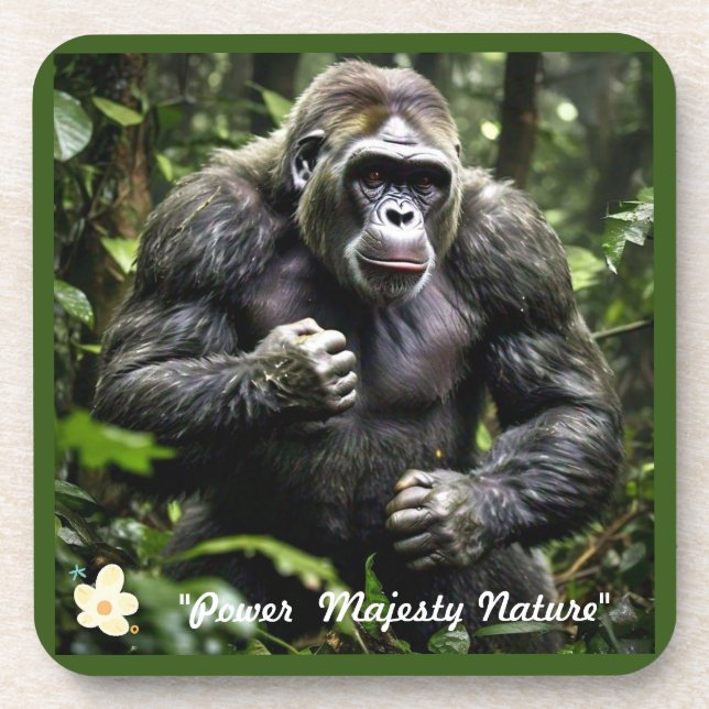 "Majestät des Waldes Gorillas" Getränkeuntersetzer (Vorderseite)