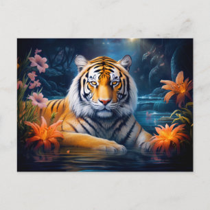 Majestätige Tiger-Chinesische-Zodiak-Kunst Postkarte