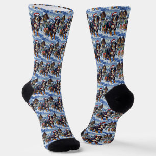 Majestätiger Berner Sennenhund Alpen-Weihnachten Socken