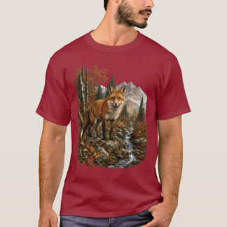 Majestätiger Herbstfuchs am Bergbach T-Shirt