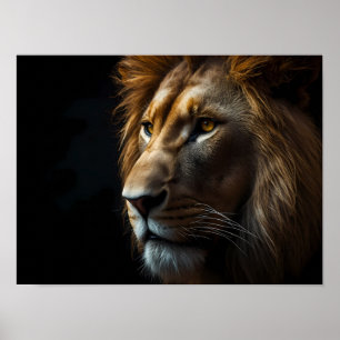 Majestätiger Löwenporträt-Kinowandkunstposter Poster