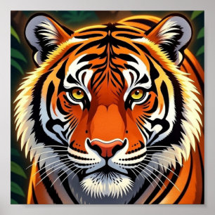 Majestätiger Tiger in tropischer Harmonie Poster