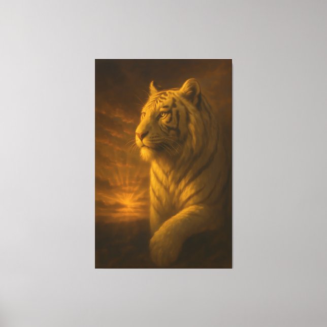 Majestätiger Weißer Tiger – Fine Art Leinwanddruck (Vorderseite)