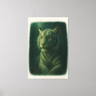 Majestätiger Weißer Tiger – Fine Art Portrait Leinwanddruck