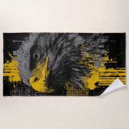 Majestätiges Adler-Urban-Grunge-Porträt Strandtuch