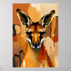 Majestätiges Känguru-Porträt – Australische Tierwe Poster