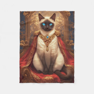 Majestätiges königliches siamesisches Katzenporträ Fleecedecke