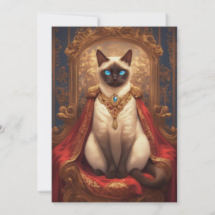Majestätiges königliches siamesisches Katzenporträ Karte