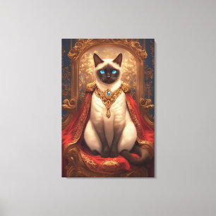 Majestätiges königliches siamesisches Katzenporträ Leinwanddruck