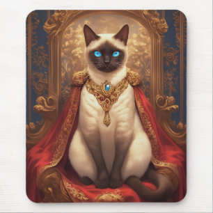 Majestätiges königliches siamesisches Katzenporträ Mousepad