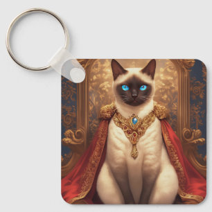 Majestätiges königliches siamesisches Katzenporträ Schlüsselanhänger