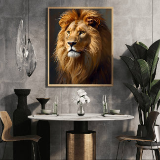 Majestätiges Löwenporträt Poster