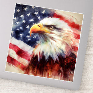 Majestätiges Weißkopfseeadler-Porträt mit amerikan Aufkleber