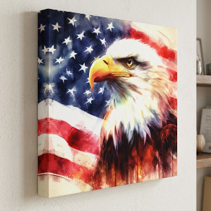 Majestätiges Weißkopfseeadler-Porträt mit amerikan Leinwanddruck