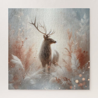 Majestätiges Winterhirsch-Puzzle