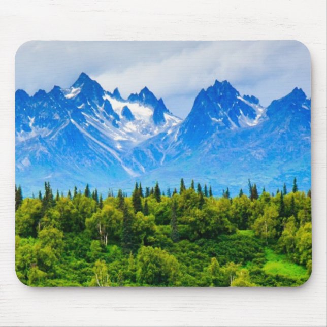 Majestätische Alaska-Berge Mousepad (Vorne)