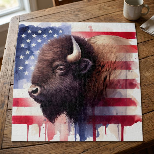 Majestätische amerikanische Bisons & patriotische 