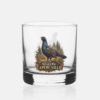Majestätische Auerhahn-Aquarell-Illustration Whiskyglas