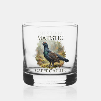 Majestätische Auerhahn-Aquarell-Illustration Whiskyglas