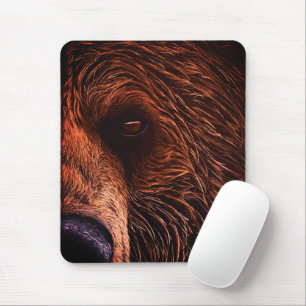 Majestätische Bärenporträt-Kunst – Nahaufnahme Wil Mousepad