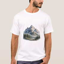 Majestätische Berg- und Waldlandschaft Aquarell