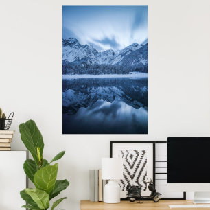 Majestätische Bergreflexion Fusine-See, Italien Poster