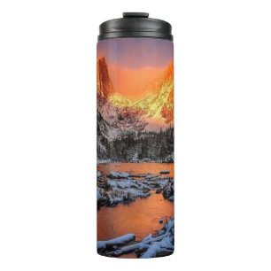 Majestätische Bergsonne Winterlandschaft Natur Thermosbecher