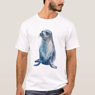 Majestätische blaue glaziale Robbenillustration fü T-Shirt