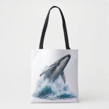 Majestätische Buckelwal-Tasche, die die Ozeanwelle