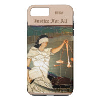 Majestätische Dame Justice Portrait im Buntglas