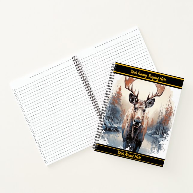 Majestätische Elchbäume über einen ruhigen Winters Notizbuch (Innenseite)