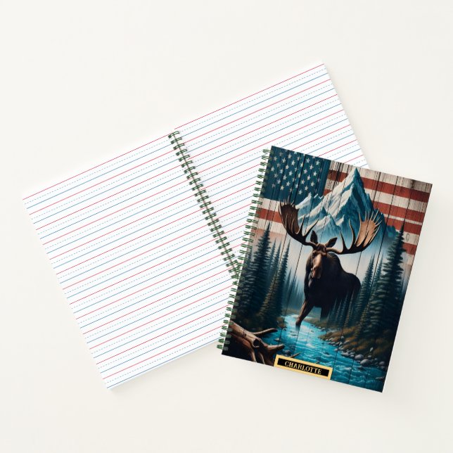 Majestätische Elche inmitten amerikanischer Wildni Notizbuch (Innenseite)