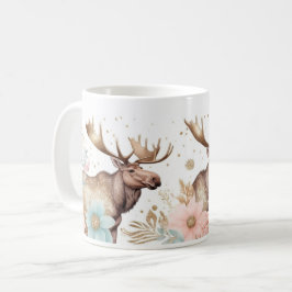 Majestätische Elche mit floralen Akzenten Kaffeetasse